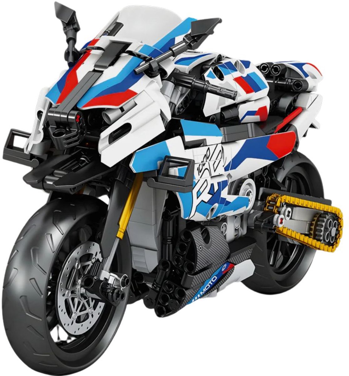 Reobrix - 99040 Motor Cycle 1000 RR bouwset | Motorfiets constructie modelbouw | Educatief speelgoed bouwpakketten voor kinderen & volwassenen | Schaal 1:8 | Blok formaat 4.9mm | 949 bouwstenen